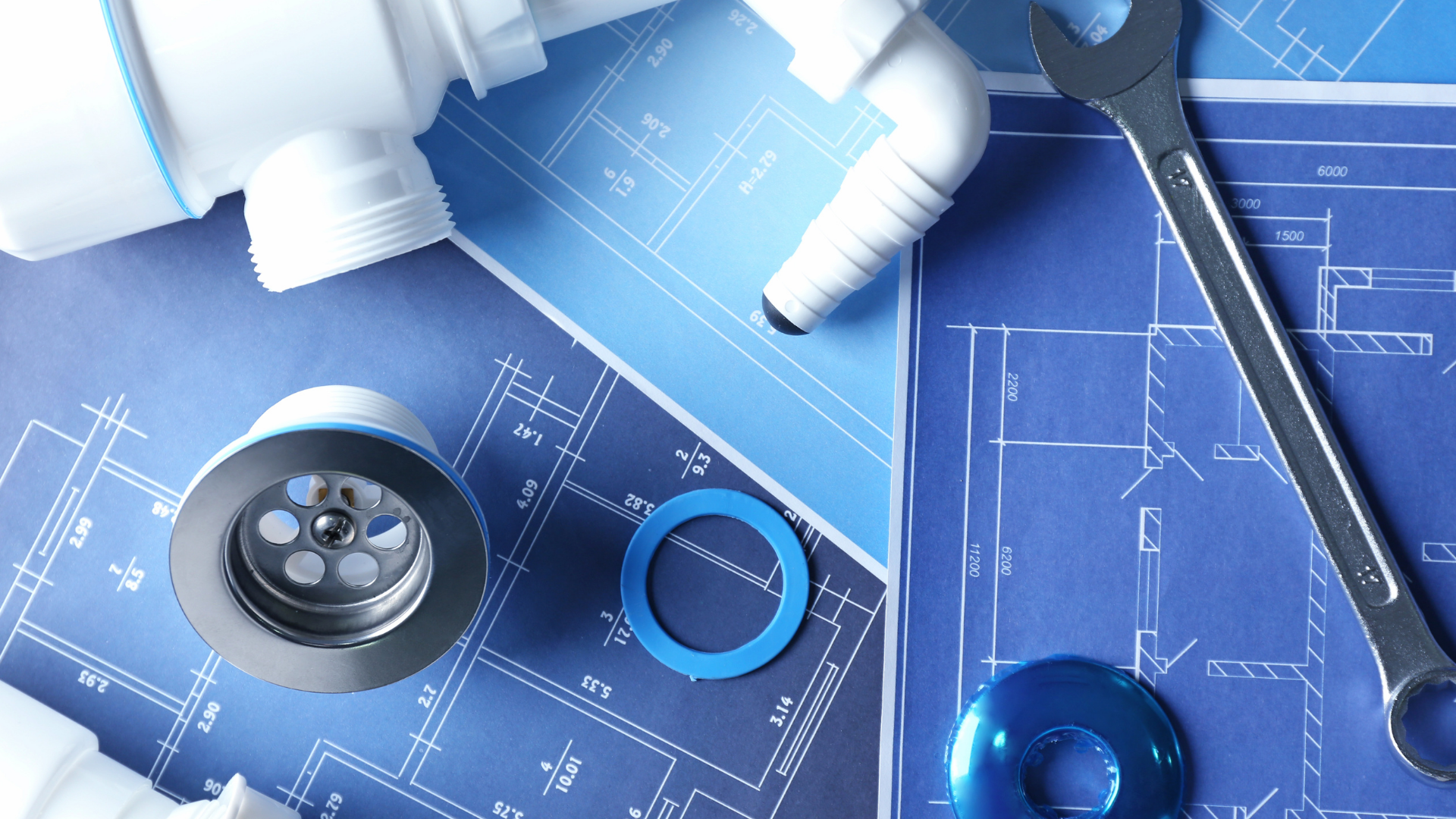 plumbing services set of pipes and blueprints gardena ca